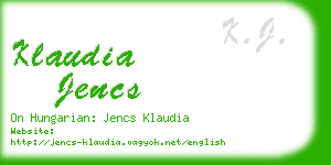 klaudia jencs business card